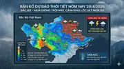 Bắc Bộ – Mưa Giông Trời Mát, Cảnh Báo Lốc Sét Mưa Đá ( 20/4/2026 )