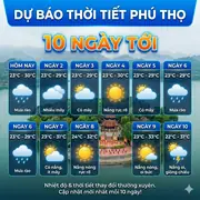 Dự báo thời tiết Phú Thọ 10 ngày tới (từ 06/04/2026): nắng nóng 38°C