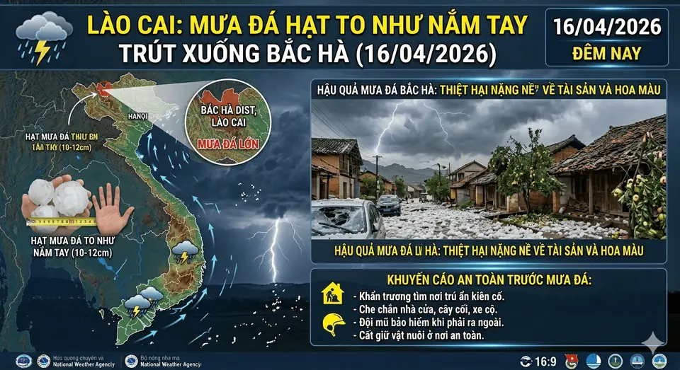 LÀO CAI: MƯA ĐÁ HẠT TO NHƯ NẮM TAY TRÚT XUỐNG BẮC HÀ(16/04)