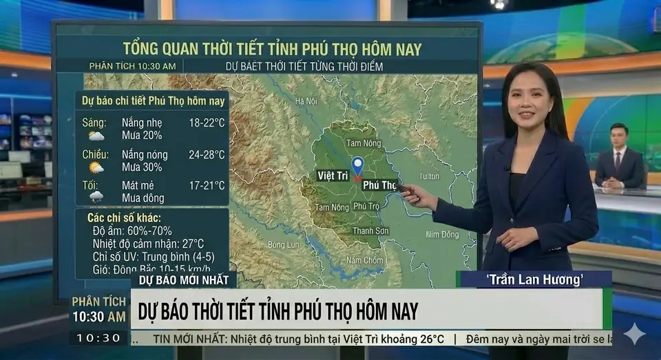 Thời tiết Phú Thọ hôm nay 06/04/2026: Mây đen u ám, nhiệt độ 26.8°C